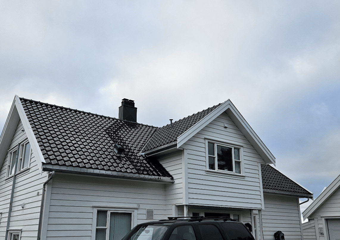 White house with tiled roof